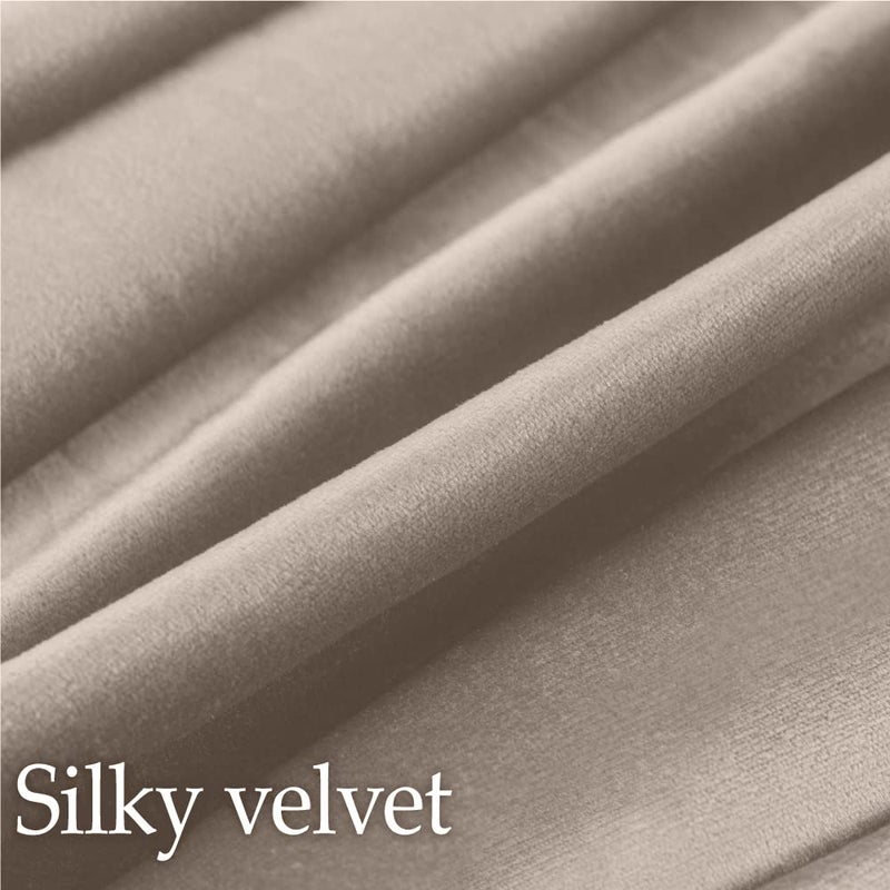 lalaLOOM Velvet Throw Pillow Covers  Set of 2 Decorative Square Pillows Home Decor  Soft Accent Cases  Silky Machine Washable Pillowcases for Sofa  Couch  Bedroom  Living Room  16x16  Taupe - Image 2